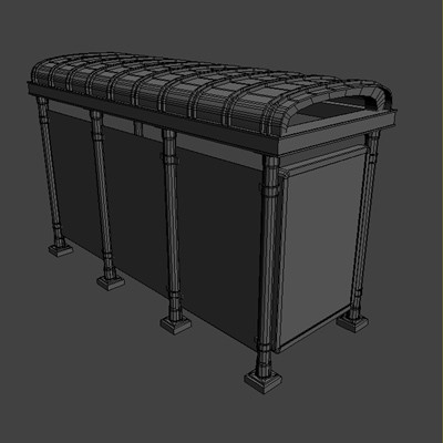 modeled polygons materials max - bus stop for street by HaNky154
